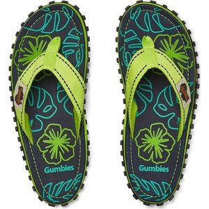 Gumbies - Teenslippers - Teenslippers Heren - Teenslippers Dames – Lime Hibiscus - Maat 39