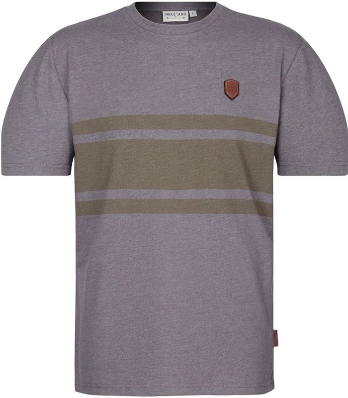 Naketano - T-Shirt - Dark Grey Melange/Olive Melange - Haschisch in der Blutbahn