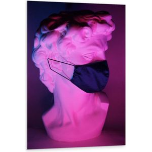 Forex - Mondkapje op Kunst - 80x120cm Foto op Forex