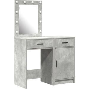 vidaXL - 2-delige - kaptafelset - met - LED, - beton - grijs, - gefabriceerd - hout