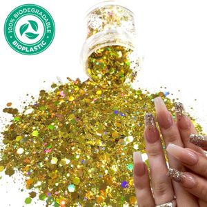 Chunky Glitters (Goud) [Volume 8g - Festival Glitter Outfit Nagel Decoratie Versiering - Manicure Kunstnagels Nepnagels Acryl Nagels - Kinderen Volwassenen Dames Glitters]