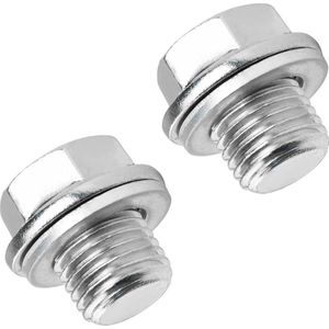 Olieaftapschroef met afdichtring en sluitring - schroefdraad oliekuip - terugloopafvoerschroefadapter - afdichtingen - 2 stuks - M16 .