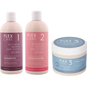 Plex Care Set van 3 Haarverzorging - Professional Plex Technology | 3x 300ml - Shampoo - Conditioner - Haarmasker - Repair, Rebuild, Reduce Breakage | Haarverzorging voor Intensieve Verzorging
