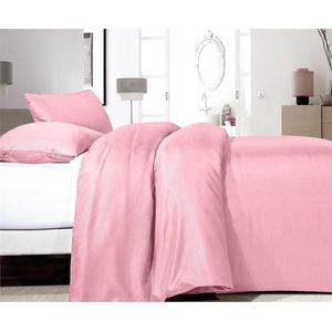 Zensation - Lits-jumeaux Dekbedovertrek Satin Point - Roze 240x200 cm - Microvezel - Dekbedovertrek met 2 kussenslopen