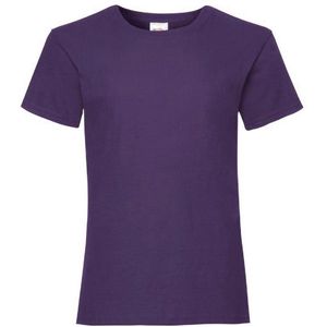 Fruit Of The Loom Meisjes Kinder Valuegewicht T-shirt  Korte Mouwen (2 stuks) (Paars)
