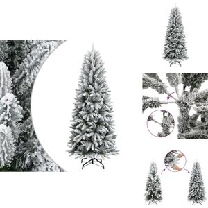 vidaXL Kerstboom - Kerstbomen - Kunstkerstboom - Kunstboom - Kunstkerstboom met sneeuw 210 cm PVC en PE