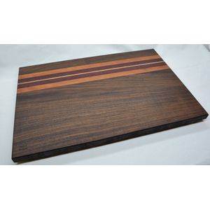 Exclusieve snijplank, Walnoot hout, Hard Maple, Kersen, Purple Hard, 45 x 30 x 3 cm