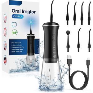 Equivera Waterflosser - Monddouche - Elektrisch Flosapperaat - Water Flosser - Waterflosser Draadloos - Water Flosser Draadloos - Draadloos en Oplaadbaar - Must have voor uw hygiëne!