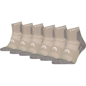 HEAD Wandelsokken All Climates Hiking Quarter - 6 paar - Halfhoge Hiking Sokken -Taupe - Maat 35/38