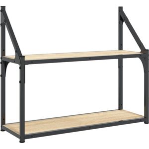 vidaXL-Wandrek-2-laags-60x21x51-cm-bewerkt-hout-sonoma-eikenkleurig