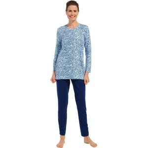 Pastunette dames pyjama - Blue Giraf - katoenen pyjama maat 50 - 50 - Blauw