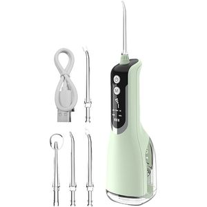 Elektrisch tandenreinigingsapparaat - Waterflosser met 5 standen - Gevoelige tanden reiniger - Voor thuisgebruik - ABS materiaal - Groen - Compact formaat