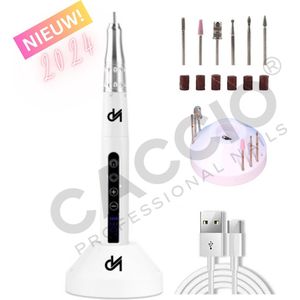 CACCIO® NAILS - Elektrische nagelvijl - Elektrische nagelfrees - 65W Draadloze Nagelfrees-Incl.6 bitjes/schuurrolletjes-Vibratievrij-Geluidvrij-2024 Nieuw-Manicure/pedicure voeten en handen Acrylnagels-Gelnagels - Nagels - Nail Drill Machine