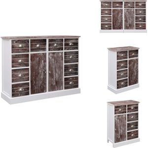 vidaXL Dressoir - Dressoirs - Houten Kastje - Houten Kastjes - Dressoir met 10 lades 113x30x79 cm hout bruin