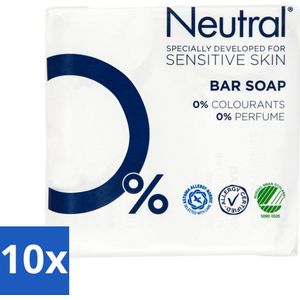10 x Neutral - Zeep - Bar Soap - Gevoelige huid - 2 Bars - PH-huidneutraal - Dermatologisch Getest - Zeep Duo - Gezinszeep