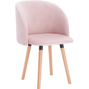 Luxe stoel - Stoeltje - Fauteuil - Stoel - Luxe Eetkamerstoel - Roze - Hout