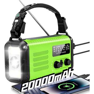 PULUZ 1 Stuk Noodradio 20000mAh Zaklamp Handoplaadbare Solar Radio Groen SOS Alarm Telefoonoplader