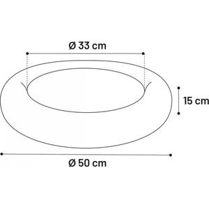 FLAMINGO-Dierenmand-Suza-rond-50x50x15-cm-grijs