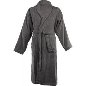TISECO - Badjas LINDU - katoen - badstof, met zakken - XXL, donkergrijs