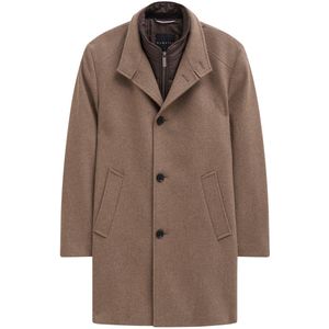 Bugatti - Jassen - Beige - Knoopsluiting - Opstaande Kraag