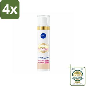 NIVEA - Cellular LUMINOUS630 CC Crème Licht - Gekleurde Dagcrème - Tegen Pigmentvlekken - SPF 30 - 40 ml - Voordeelverpakking - 4 stuks - CC cream - NIVEA Cellular LUMINOUS630