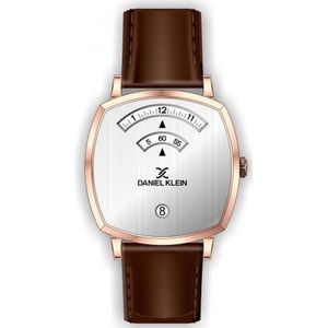 Daniel Klein DK.1.12390-6 - Horloge - Analoog - Mannen - Heren - leren band - Bruin - Rosékleurig - Grijs