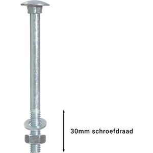 Wovar Slotbouten Verzinkt M8 x 100 mm | 100 stuks