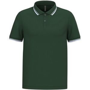 Kariban Gestreepte herenpolo korte mouwen K272 - Forest Green / White - XL