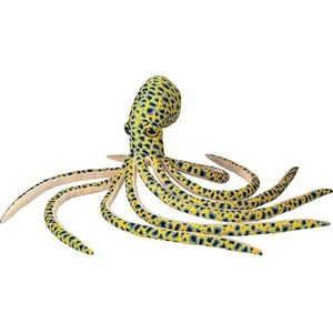 Pluche Gele Octopus/Inktvis Knuffel 100 cm - Octopus Zeedieren Knuffels - Speelgoed Voor Kinderen