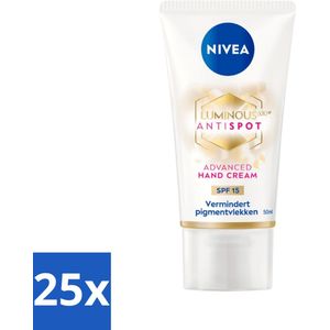 NIVEA - Handcrème - Luminous630 Tegen Vlekken - SPF 15 - Tegen pigmentvlekken - Voor jonger ogende handen - 50 ml - Bulkverpakking - 25 stuks