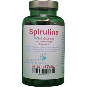 Herbes D'elixir Spirulina 600mg Capsules – 100 Stuks – Natuurlijk Supplement - Voor Een Gezonde Levensstijl