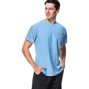 MEETYOO Heren - UV beschermend surf shirt UPF 50+ Sport T-Shirt Sportkleding Man - Fitnesskleding - Jongens Kleding voor Fitness, CrossFit & Gym-Blauw-S