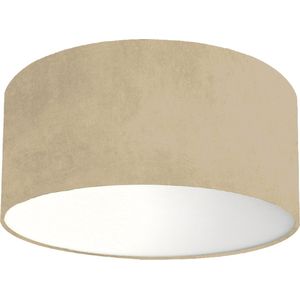 Plafondlamp velours licht bruin/ beige- Kinderkamerdecoratie- Lamp voor aan het plafond - Diameter 35cm x 15cm hoog | E27 fitting maximaal 40 watt | Excl. Lichtbron