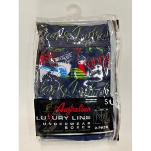 2 stuks Australian Boxershort - Blauw-Rood - S
