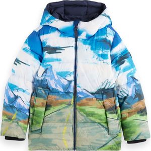 Scotch & Soda Placed Print Padded Jacket Jongens Jas - Maat 104