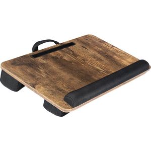 Segenn's Laptoptafel met Kussen - laptopkussen - laptoponderlegger - Met handvat - Gewatteerde onderlaag - Met gleuf - Vintage Bruin 55 x 37 x 12 cm (L x B x H)