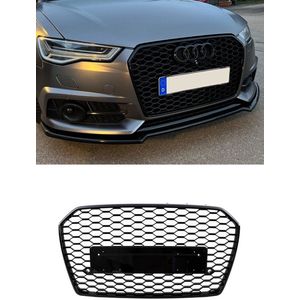 Audi A6 C7 4G FACELIFT 15 t/m 18 Sport Grill Zonder Embleem Hoogglans Zwart Honingraat Quattro Look S6 RS6 Tsi Tdi Styling