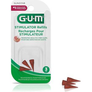 GUM Permanente Rubberen Tip Stimulator - Tandsteenverwijderaar - Tandvlees Reiniging - Tandenstokers - Navulling - 3 stuks