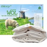 iSleep Wollen Dekbed - Enkel (Warmteklasse 2) - 100% Wol - Eenpersoons - 140x200 cm