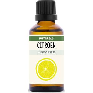 Puturals Citroen Olie 100% Biologisch - 50ml - Puur en Vegan - Citroen Etherische Olie voor Gezicht, Lichaam, Nagels en Aromatherapie