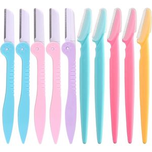 10 Stuks Wenkbrauwscheermesjes voor Vrouwen en Mannen - Onopvouwbaar en Opvouwbaar