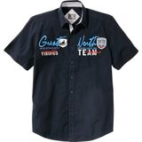 Jan Vanderstorm Overhemd Korte mouw donkerblauw