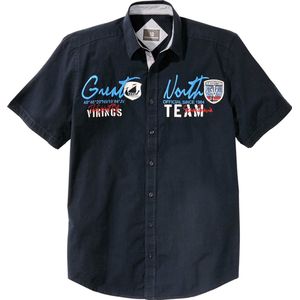 Jan Vanderstorm Overhemd Korte mouw donkerblauw