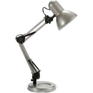 Pincello Tafellamp/bureaulampje High Light - metaal - grijs - H58 cm - buigbaar - hoog model - leeslampje