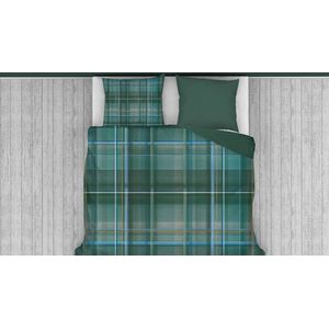 Snoozing Jake - Flanel - Dekbedovertrek - Eenpersoons - 140x200/220 cm - Donkergroen