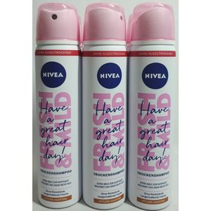 Nivea - Droogshampoo - Fresh & Mild - Blond tot Donkerblond Haar - 200 ml - Voordeel Set 3 x 200 ml