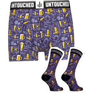 Untouched boxershort heren - heren ondergoed boxershorts - cadeau voor man - duurzaam - Craft Beer S Sokken 43 46
