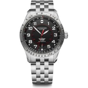 Victorinox Swiss Army Airboss Mechanical Horloge - Victorinox Swiss Army heren horloge - Zilver - diameter 42 mm - roestvrij staal