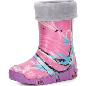 Ladeheid Kinder Regenlaarzen - Rubber - Hoog - PVC – Waterdicht - LA-ZT-Szuwarek2020 - Purper patroon-33 - 23/24