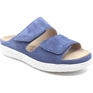 Hartjes, 122.1221/99 47.00, Blauwe dames slipper met een uitneembaar voetbed wijdte H maat 36